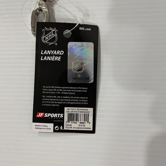🏒3/$15🏒 Detroit Red Wings JF Sports NHL Breakaway Lanyard 17" - NEW - Picture 3 of 5